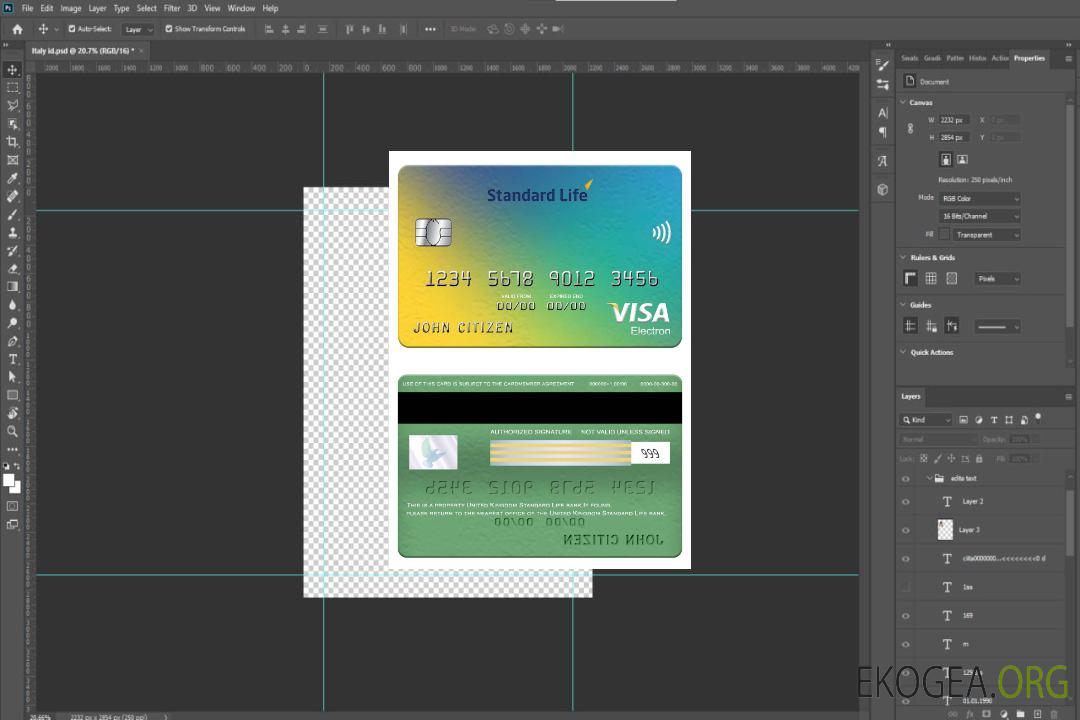 Carte électronique visa de la banque Standard Life du Royaume-Uni template